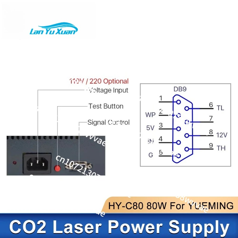 Zasilacz laserowy 80W YUEMING  – Laser Power Supply 60W recenzja i cena
