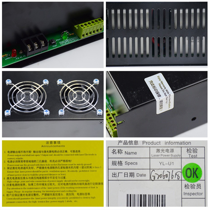 Zasilacz laserowy CO2 YongLi 1 – Laser Power Supply 60W recenzja i cena